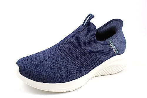 Image of Skechers Women's Ultra Flex 3.0 Smooth Step Sneaker, Navy Knit Jersey Trim, 5.5 UK Wide