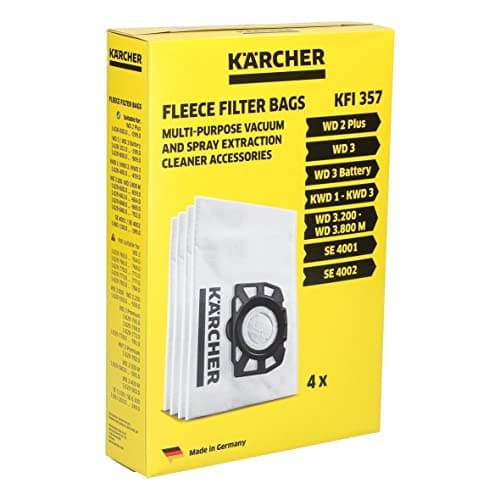 Image of easyPART Compatible / Replacement for Kärcher 2.863-314.0 Filter Bag Fleece KFI357 for Wet Dry Vacuum Cleaners Pack of 4