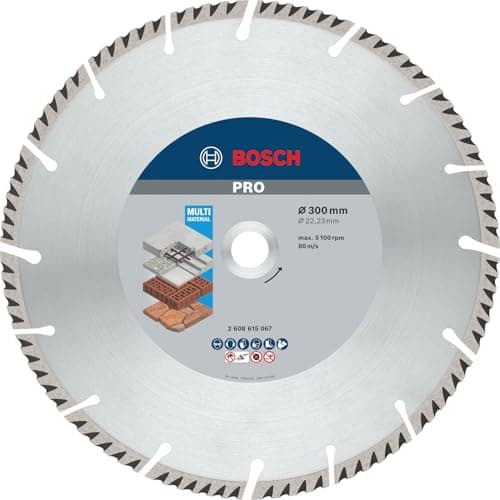 Image of Bosch 1x PRO Multi Material Diamond Cutting Disc for Bore 22.23 and Large Angle Grinders (for Concrete, Reinforced concrete, Ø 300 mm, Professional Accessory Large Angle Grinder)
