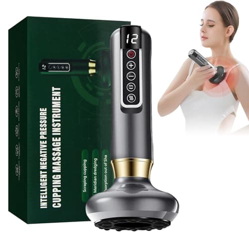 Image of Horuili® Cellulite Massager, Electric Handheld Cellulite Massager, Handheld Gua Sha Equipment, Full Body Massage, Gua Sha, Cupping (Grey)