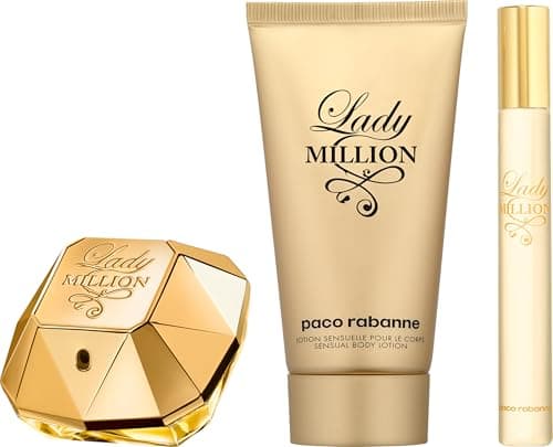 Image of Paco Rabanne Lady Million Eau de Parfum 50ml Gift Set 2024 (Contains 50ml EDP, 75ml Body Lotion and 10ml Travel Spray)