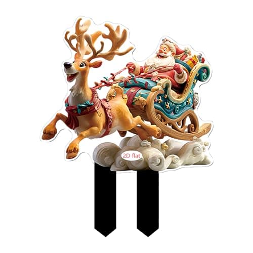 Image of Garden Christmas Tree Decorations | Decorative Garden Sticks For Christmas Decoration - Decorative Patio Signs For Grass Field Pots Patios