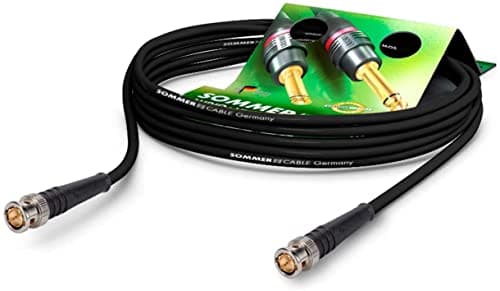 Image of Sommer Cable - BNC Coaxial Video Cable 75 Ω - HD/3G/6G/12G-SDI / 4K-UHD SC-Vector 0.8/3.7 - BNC/BNC Hicon - Black 16,4ft (5m) - Made in Germany by Sommer Cable