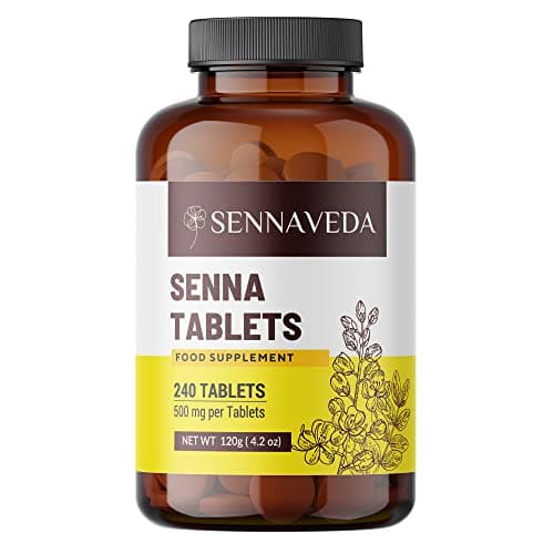 Image of Sennaveda Senna Tablets 240 nos, Made with Senna Leaf Powder, Digestive Health, Detox Cleanse, Senna Leaf Powder Tablet