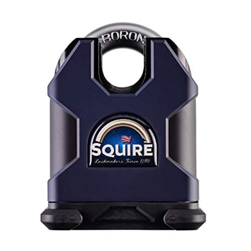 Image of Henry Squire SS65CS Stronghold 6 Pin S Cylinder Closed Shackle Steel Padlock, 65 mm (Length), Black/Blue