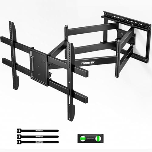 Image of monTEK Long Reach TV Wall Bracket for 43-90 inch TVs, Extends 108cm, Heavy Duty TV Bracket up to 60kg with Dual Arms, Full Motion TV Wall Mount, Swivel & Tilt, Max VESA 800x400mm, Fits 16" & 18" Studs