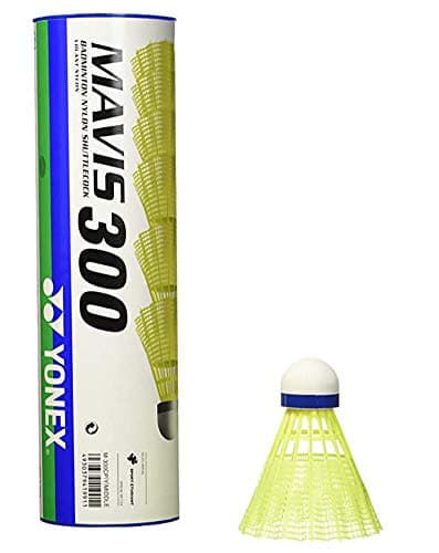 Image of YONEX Mavis 300 Badminton Medium Speed Volant Nylon Shuttlecock, Yellow, 1 Dozen, 2 Tube