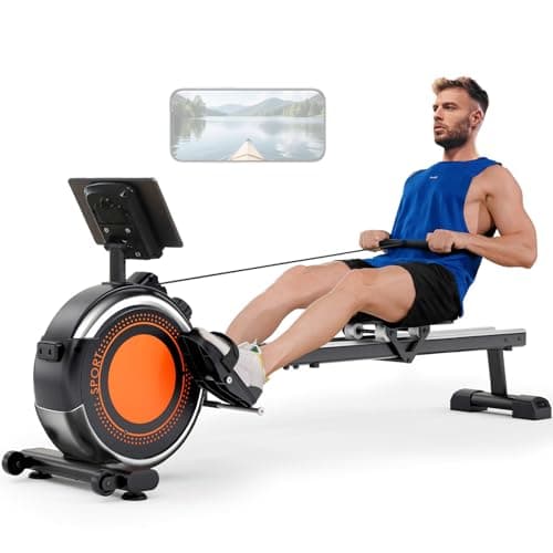 Image of Dripex Rowing Machines for Home Gym, Rowing Machine Magnetic Rower, Max 350 LBS, 16 Levels of Workout Resistance, Dual Slide Rail, Bluetooth App Compatible, LCD Monitor, Row Machine for Gym Exercise