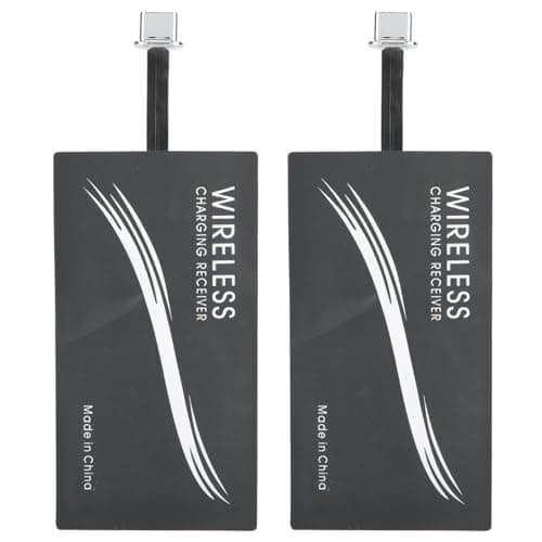 Image of Type C Wireless Charging Receiver, 2PCS Ultra Thin Magic Tag Wireless Charging Receiver Chip Universal Type‑C Qi Wireless Charger Adapter for All USB C port Mobile Phone
