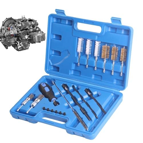 Image of Injector Cleaner Tool, Engine Maintenance Brush, Carbon Remover Kit With Smooth Precision, Heavy Duty Set With Sturdy Build, Professional Workshop Style, Accessory For Automotive 13.19x9.25x2.36 Inch