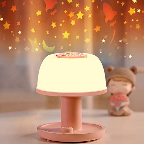 Image of LICKLIP Toddler Night Light Lamp, Dimmable LED Bedside Lamp with Star Projector, Kids Lights Timer Design & Color Changing, Portable Rechargeable Cute Gifts for Children Bedroom