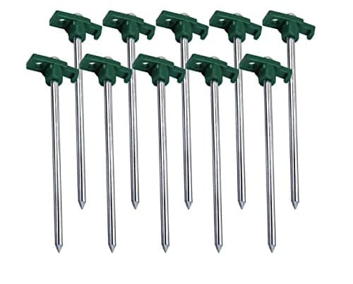 Image of ADEPTNA Heavy-Duty Storm Proof 10 Pack Galvanized Steel Rust Proof Tent Pegs – These Steel Hard Ground Pegs are Ideal for a Hard and Rocky Ground