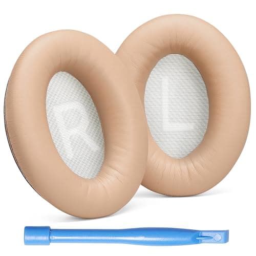 Image of AHG SoundLink AE2 ear pads cushions compatible with Bose SoundLink AE2 / Bose SoundLink Around Ear ii wireless headphones (Beige). Premium Protein Leather | Extra Thick FlexiSoft Foam | Durable