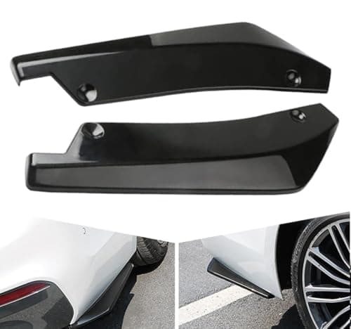 Image of HLTTXS 2Pcs Rear Bumper Diffuser Spoilers for Cars for BMW 1 2 3 4 5 6 7 Series X3 X4 M2 M3 M4 M5 M6 F10 F11 F20 F21 F45 F46, Rear Bumper Lip Side Corner Spoiler Kit, Wrap Angle Spoiler,A/Black