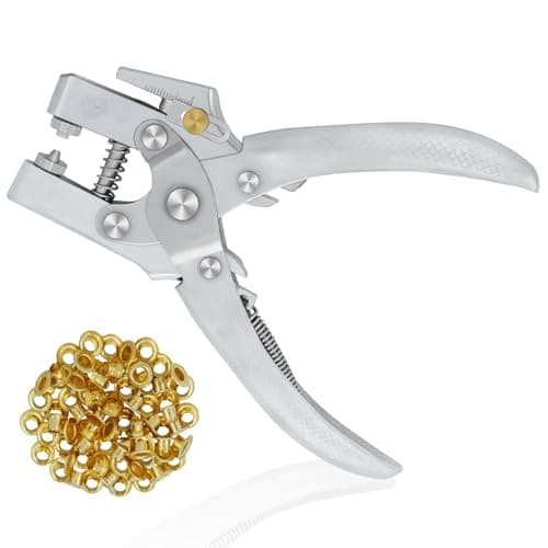 Image of Eyelet Punch Kit 5mm with Grommet Metal Hole Pliers Tool for Belt/Leather/Bag