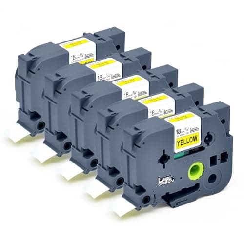 Image of Label Orison Compatible with Brother P-Touch Label Tape TZe-641 Black on Yellow 18mm x 8m Labeling Tape for LabelManager P-Touch PT-D600 PT-P750W PT-2430PC PT-2730 PT-2030 PT-9600 PT-E300, 5-Pack