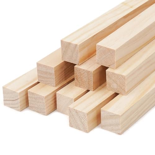 Image of Square Wooden Dowel Rods Dowel Rods Wood Sticks Wooden Square Dowel Rods for Crafting,Unfinished Square Hardwood Sticks for Arts and DIYers, DIY Projects, Home Decor (20mm)
