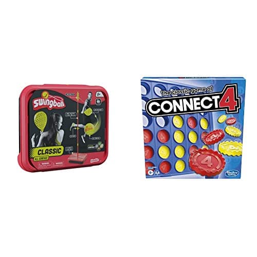 Image of Swingball Classic All Surface Real Tennis Ball | Championship Bats | All Surface Base | 6+ to Adult,Red and Yellow & The Classic Game of Connect 4 Strategy Board Game for Kids; 2 Player ; 4 in a Row