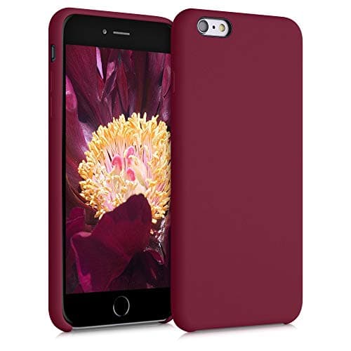 Image of kwmobile Case for Apple iPhone 6 Plus / 6S Plus Case - Soft Cover - Shockproof Silicone - Wireless Charging Rhubarb Red