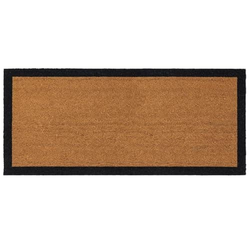 Image of My Mat Printed Coir Border Black Doormat, Perfect for Indoor and Outdoor Use, Large Welcome Mat for Front Door, Entryway and Patio 55x125cm