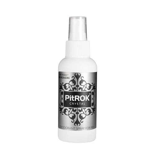 Image of PitROK Crystal Natural Deodorant Spray for Men, 1 x 100 ml, Pump Spray, Vegan, Cruelty Free, Sensitive Skin Deodorant, with Aloe Vera and Grapefruit Seed Extract. Made in the UK.