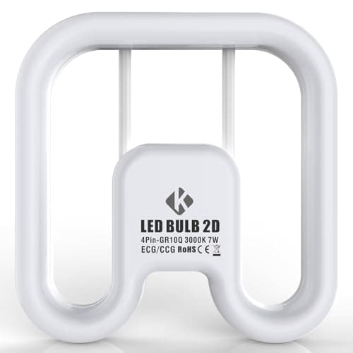 Image of KENIU Plug & Play LED Bathroom Light Bulbs GR10q 4-Pin 950lm,7w Replacement 2D 3500k 16w CFL, Works with ECG/CCG ballasts,Instant Start,Flicker-Free 50000h (3000K/Warm White)