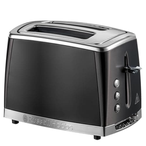 Image of Russell Hobbs 2 Slice Toaster (Stainless steel with matte textured finish, Extra Wide Slots, Lift & Look feature, Variable browning levels, Cancel, frozen & reheat function) Matte Black 26150