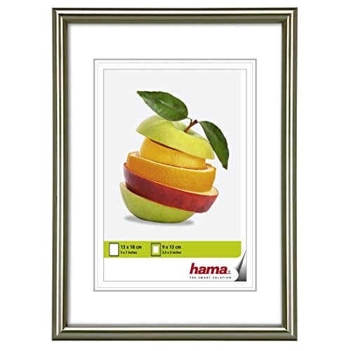 Image of Hama Sevilla Photo Frame 13 x 18 cm with Mount 9 x 13 cm Glass Plastic Frame for Hanging and Standing, Grey