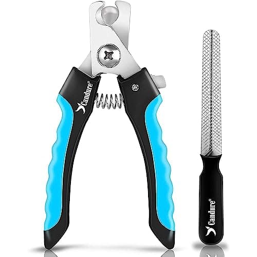 Image of Candure Dog Nail Clippers for Large, Medium and Small Breed Professional Pet Nail Clipper Suitable for Cats, Rabbits and Guinea Pigs With Safety Lock and Protective Guard to Avoid Over Cutting (6")