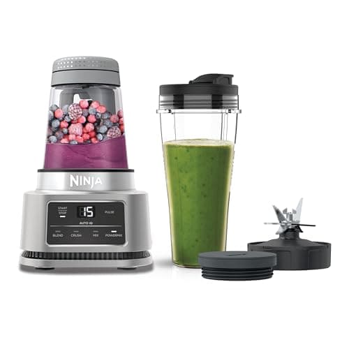 Image of Ninja Foodi Power Nutri Blender 2-in-1, Blend Smoothie Bowls, Thick Spreads & Frozen Drinks, Automatic Programs, 700ml Cup & 400ml Bowl with with Power Paddle, 1100W, Silver CB100UK