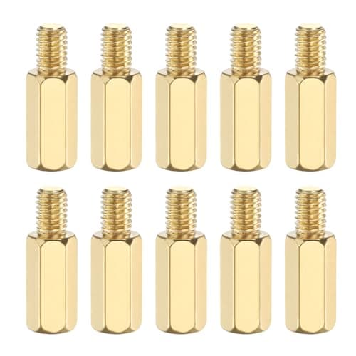 Image of PATIKIL 10 Pcs Male to Female Thread Spacer Screws M5 x 15mm + 7mm Brass Hex Standoff PCB Motherboard Spacer Screw Nut for Drone Quadcopter Computer Electronic Projects Circuit Board