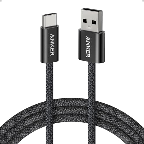 Image of Anker Zolo USB-A to USB-C Charger Cable, 1.8 m Durable Braided Type-C Fast Charging Cable with Slim Connector, Seamless CarPlay, For iPhone 17/16/15, iPad Pro, Samsung Galaxy, More(Black)