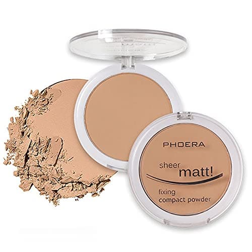 Image of AQUAPURITY - PHOERA Sheer Matte Fixing Powder Makeup Base Fixer Setting Powder Foundation Fixing Compact Pressed Powder Long Lasting Make Up Fixer Skin Vitamin E Beauty Blender (204 Buff Beige…)