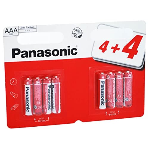 Image of Panasonic Zinc Carbon AAA Batteries 8 Pack – Reliable Everyday Power – Long Lasting Batteries for Remote Controls, Clocks & Toys
