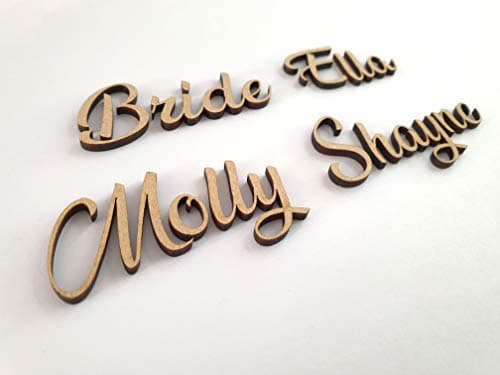 Image of Personalised Wooden Words/Script Names Letters/Wall Art Words/MDF Writing for Craft Wood Lettering