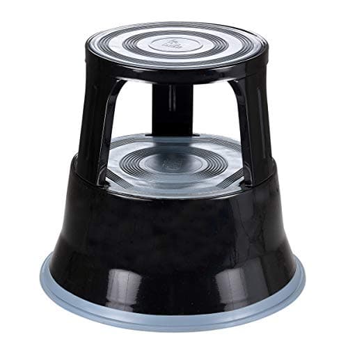 Image of Steel Kick Step - Black - GS Approved - 400mm high - Spring Loaded castors