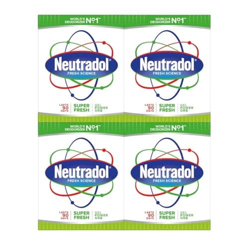 Image of Neutradol Slow Release Gel, Air Freshener and Odour Eliminator, No Plug or Spray Needed, Multipack of 4 (Super Fresh)