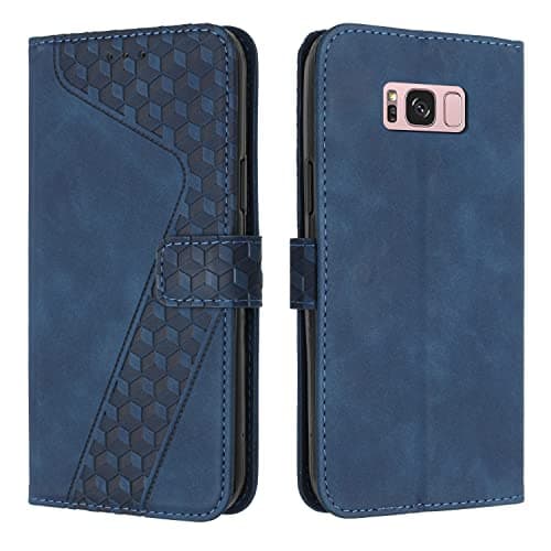 Image of OKZone Compatible With Samsung Galaxy S8 Plus Case, Wallet Case PU Premium Leather with Card holder Slots Magnetic Shockproof Protect Flip Cover Bookstyle Phone Cases Cover for Samsung S8 Plus (Blue)