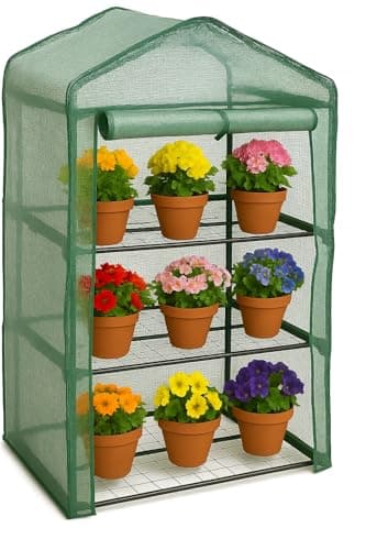 Image of DIVCHI Greenhouse 3 Tier Mini Green House For Indoor & Outdoor Use Heavy Duty Garden Grow House Ideal For Growing Vegetables, Flowers, Herbs, And Seedlings