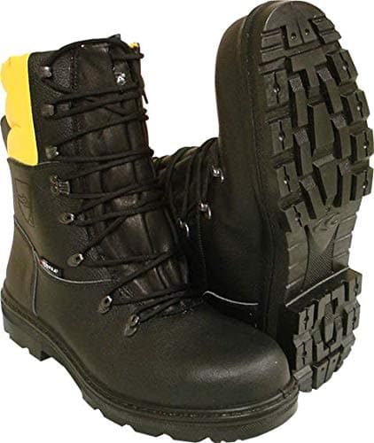 Image of RocwooD Black & Yellow Chainsaw Forestry Aborist COFRA Boots Class 1 Size 8 Euro 42