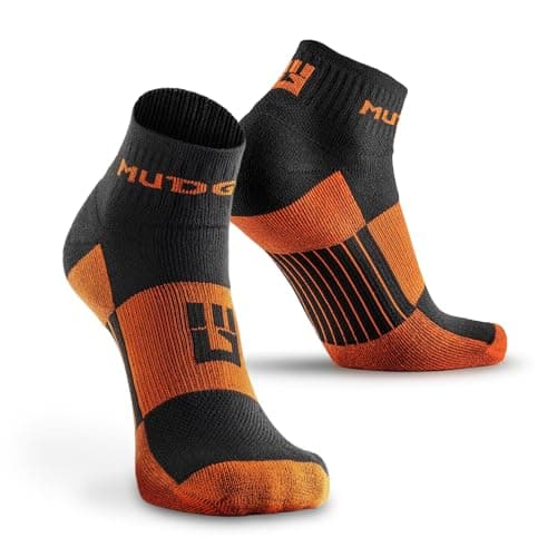 Image of MudGear Trail Running Socks - 2 Pair Pack Medium Black/Orange