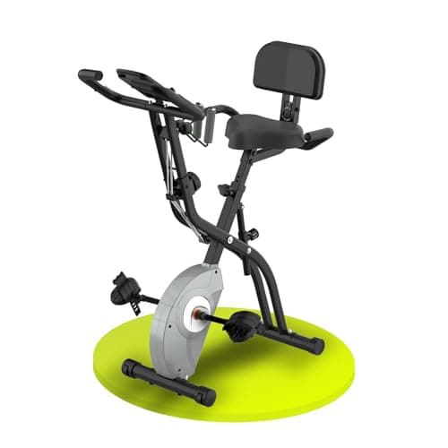 Image of ATIVAFIT Foldable Exercise Bike - Magnetic Indoor Cycling Bike 3-In-1 Home Fitness Bike with Resistance Bands