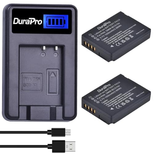 Image of DuraPro 2Pcs DMW-BCG10 DMW BCG10 Battery + LCD USB Charger for Panasonic DMW-BCG10, DMW-BCG10E, DMW-BCG10PP and Panasonic Lumix DMC-TZ10 DMC-3D1, DMC-TZ6, DMC-TZ7, DMC-TZ8 Cameras