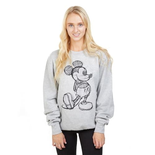 Image of Disney Womens Crew Sweater Grey 10