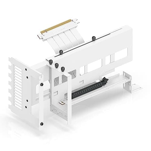 Image of EZDIY-FAB Vertical PCIe 4.0 GPU Mount Graphics Card Bracket, Video Card VGA Support Kit with PCIe 4.0 X16 Gen4 White Riser Cable 90 Degree Right Angle- White