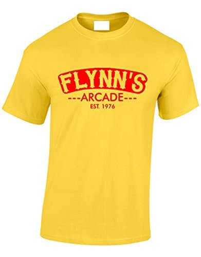 Image of Crown Designs Flynns Arcade Sci Fi Movie Film Inspired for Men & Teenagers T-Shirts Tops - Yellow/Medium