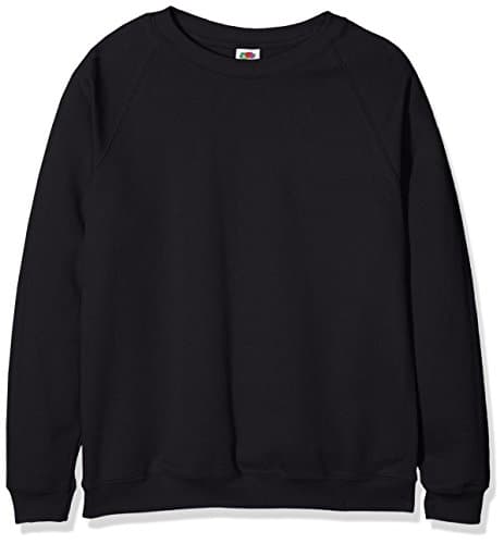 Image of FRUIT OF THE LOOM Unisex Baby Raglan 2 Pack Sweater, Black, 9-11 Years UK