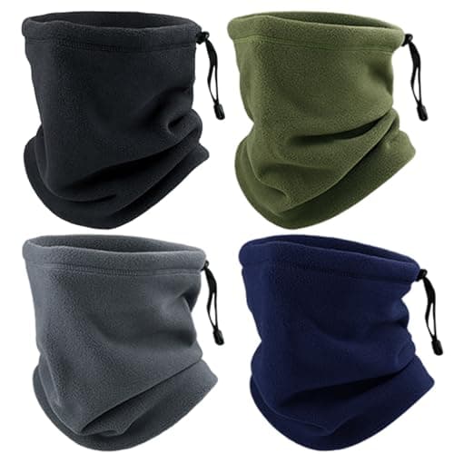 Image of SKHAOVS 4 Pcs Winter Fleece Neck Warmer Gaiter Thick Thermal, Snoods for Men Women, Winter Neck Warmer, Scarf Thicken Elastic Tube Neck Gaiter Face Scarf, Windproof Face Covering for Outdoor