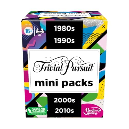 Image of Trivial Pursuit Mini Packs Multipack - Fun Questions for Adults and Teens Ages 16+ - Includes 4 Games with 4 Decades