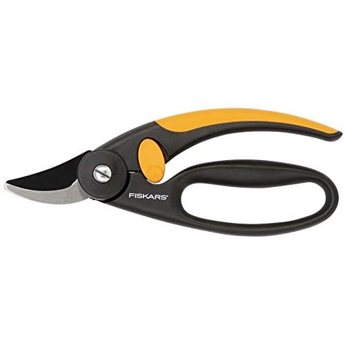 Image of Fiskars Fingerloop Pruner Bypass P44, Cutting diameter: 2 cm, Steel blades with non-stick coating, Length: 20 cm, Black/Orange, 1001534